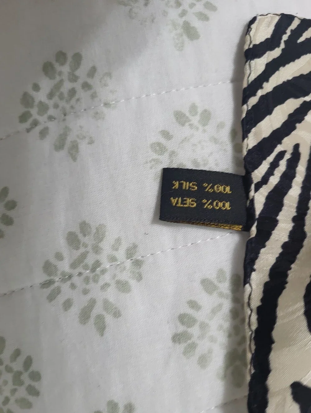 100%  Silk Scarf Zebra Pattern